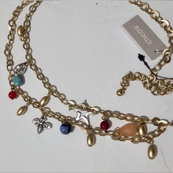 Chico's Charm Bumblebee Star Heart Ladybug Necklace New! - Picture 9 of 11